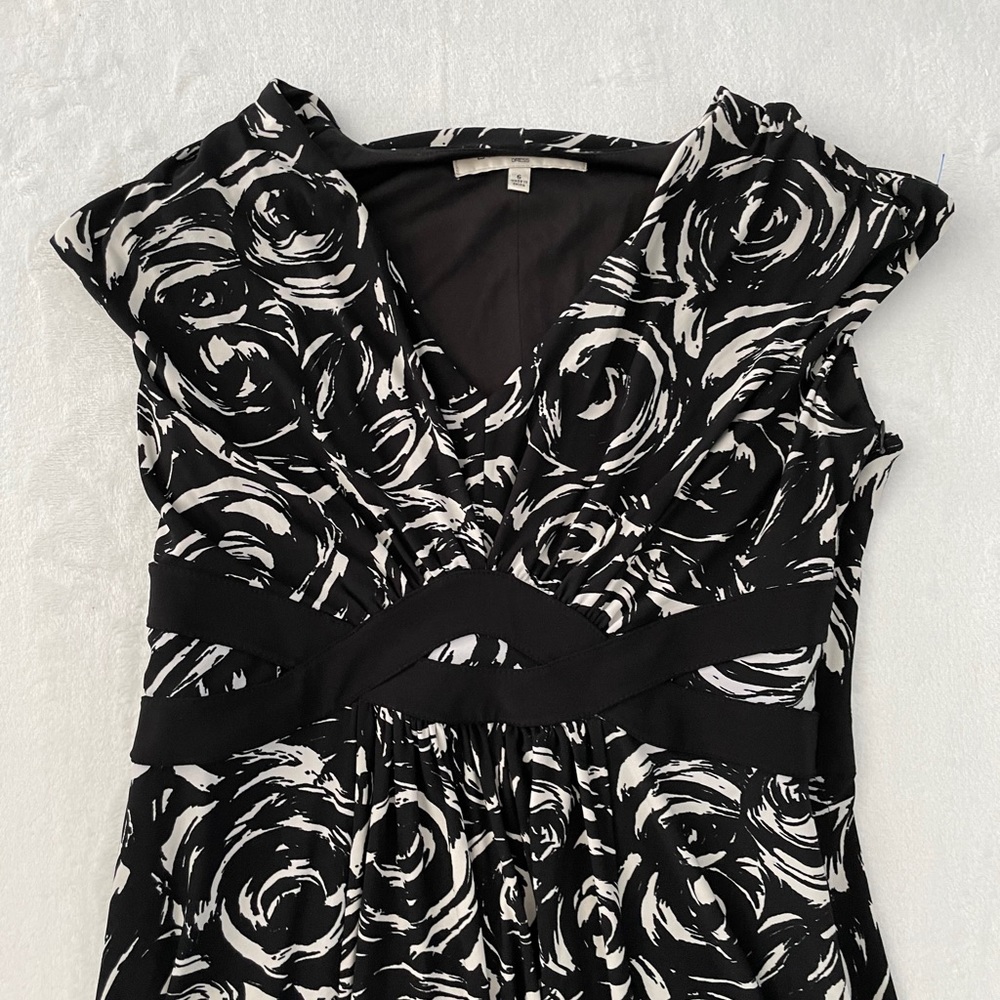 Vintage 90’s Evan Picone Black & White Floral Dress - Picture 2 of 8